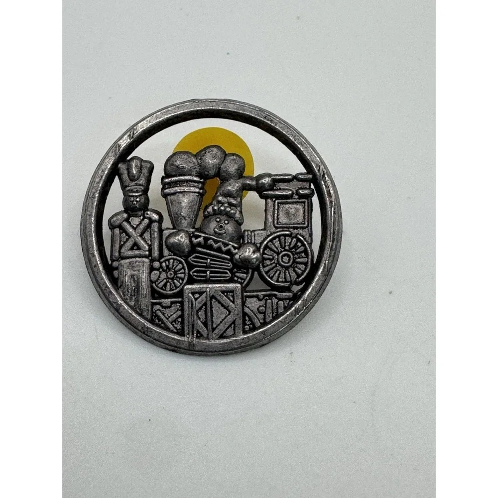 Vintage Toy Pin Train Soldier Metal Pewter Hallmark Keepsake Brooch 1998